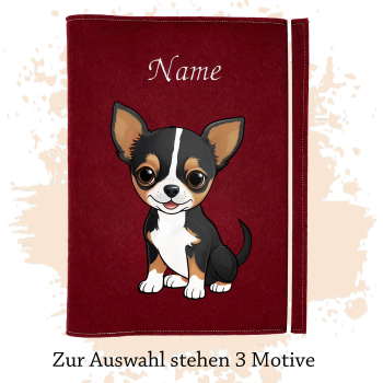 Dokumentenhülle für die Hunderasse Chihuahua Kurzhaar tricolor black
